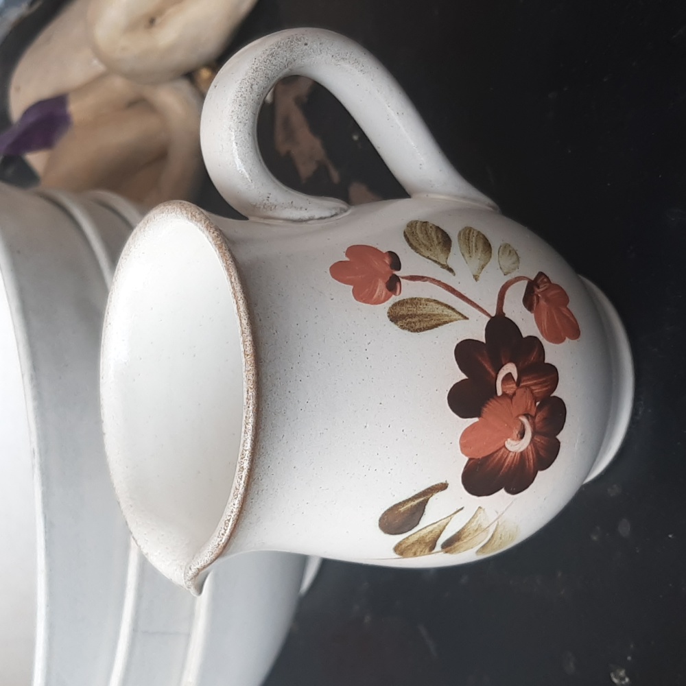 Vintage DENBY stoneware Serenade milk pitcher.
